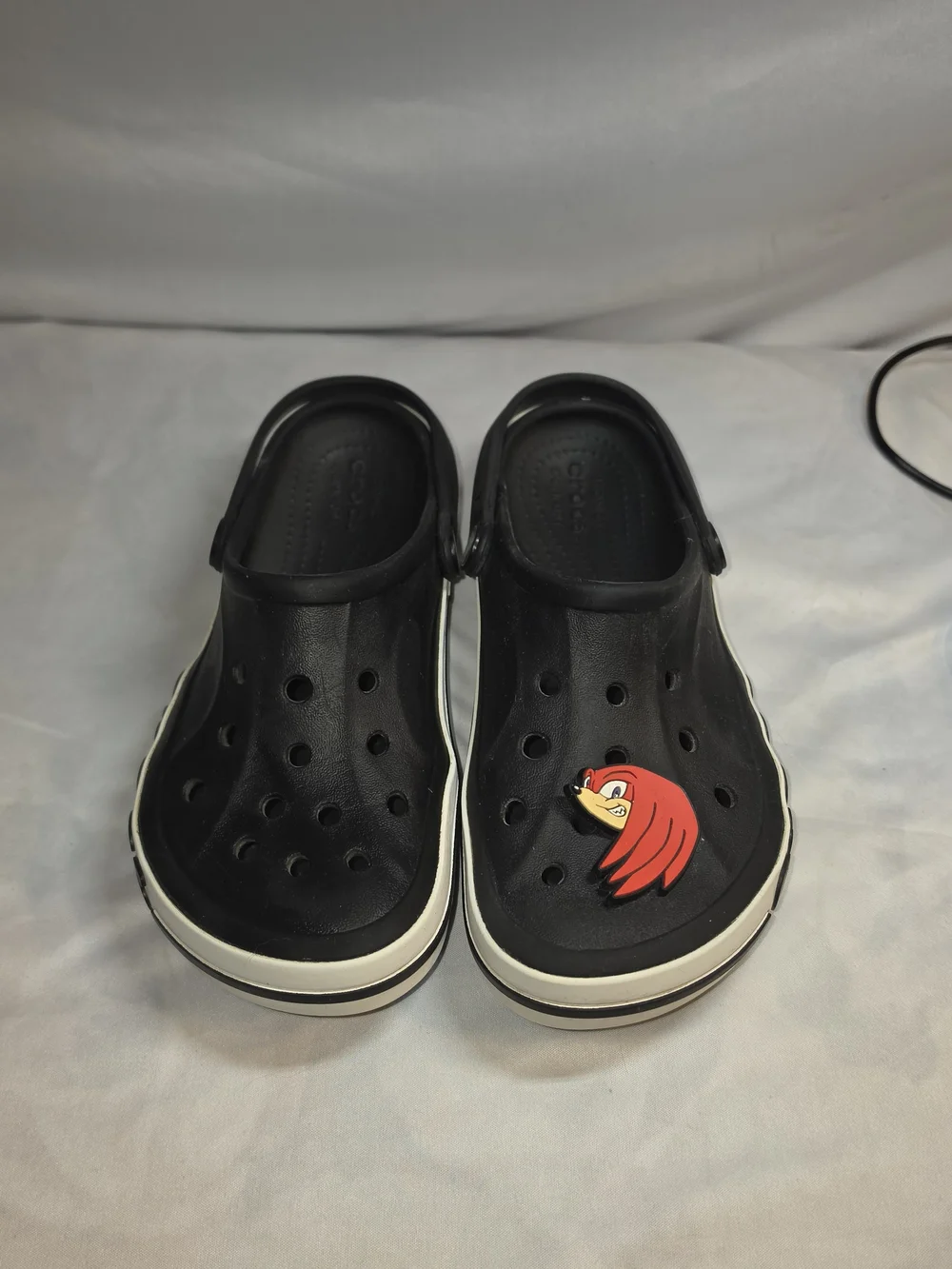 Crocs Kids Classic Clog in Black with Red Jibbitz